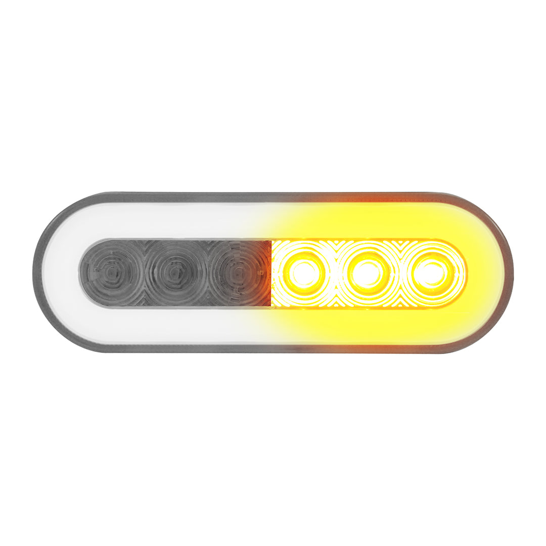 22 LED 6" Oval GloLight (Turn Signal) - Amber LED/Clear Lens - View 3