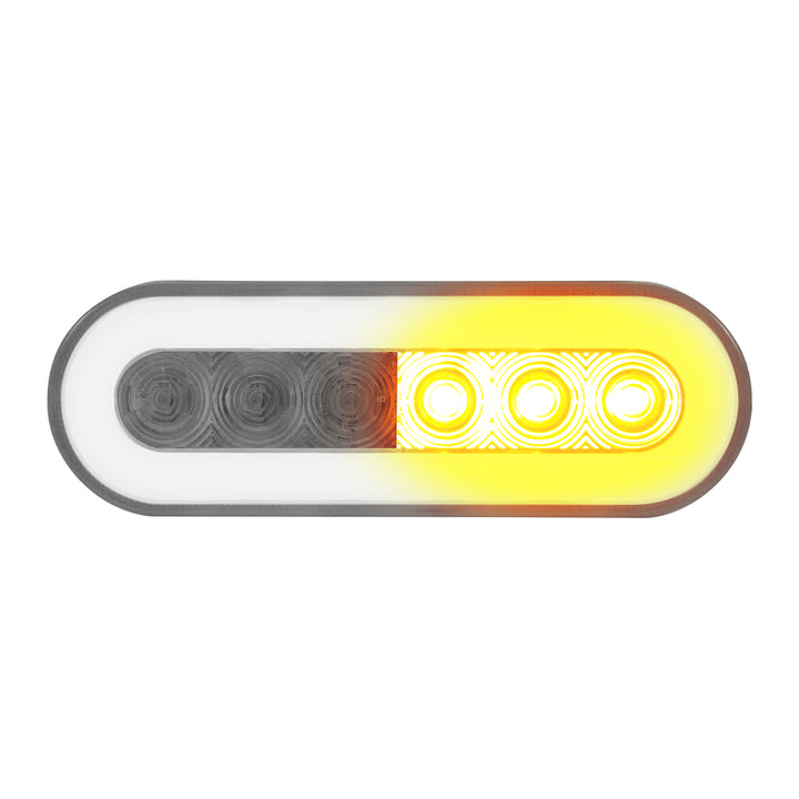 22 LED 6" Oval GloLight (Turn Signal) - Amber LED/Clear Lens - View 3