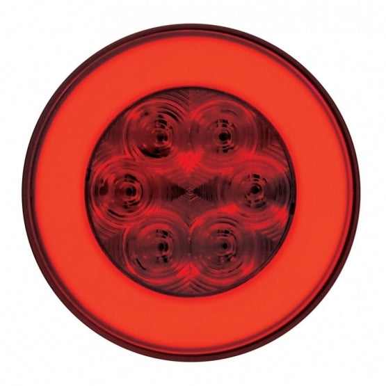 21 LED 4" Round GloLight (Stop, Turn & Tail) - Red LED/Red Lens - View 2