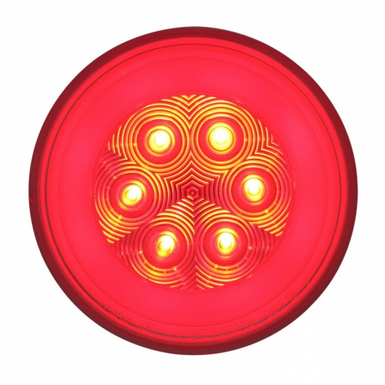 21 LED 4" Round GloLight (Stop, Turn &amp; Tail) - Red LED/Clear Lens - View 1