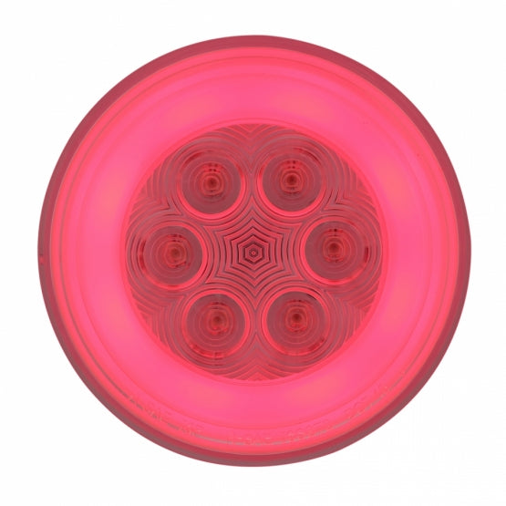 21 LED 4" Round GloLight (Stop, Turn &amp; Tail) - Red LED/Clear Lens - View 2
