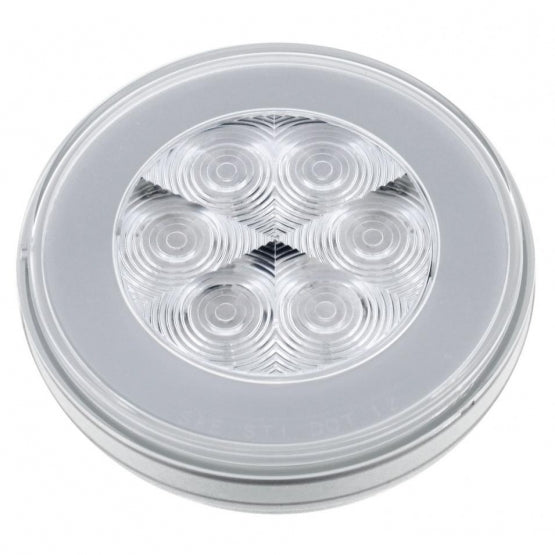 21 LED 4" Round GloLight (Stop, Turn &amp; Tail) - Red LED/Clear Lens - View 4