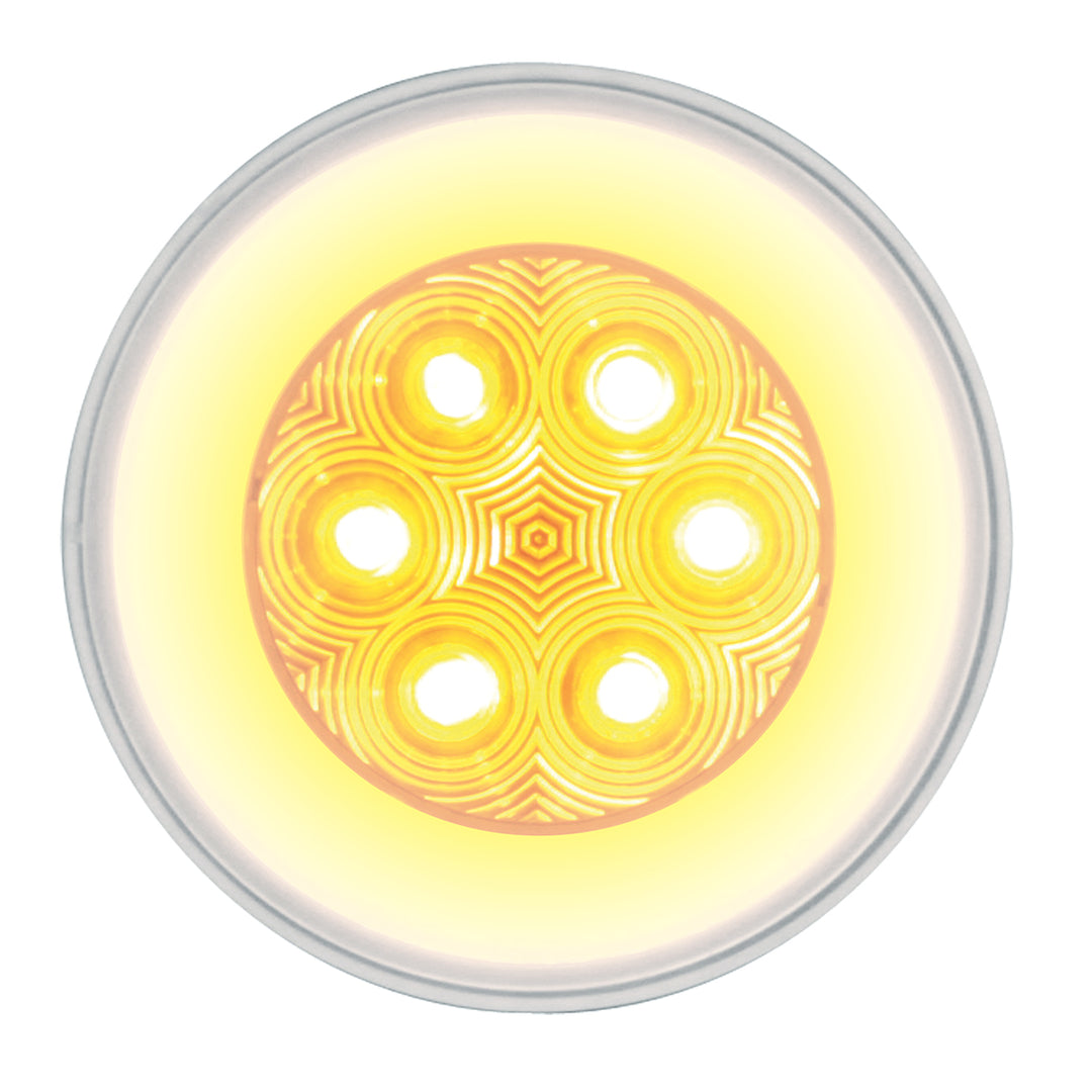 21 LED 4" GloLight (Turn Signal) - Amber LED/Clear Lens - View 1
