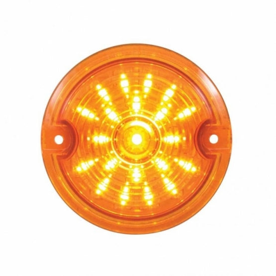 21 LED 3-1/4" Signal Light For Harley Motorcycle With 1156 Plug - Amber LED/Amber Lens - View 1