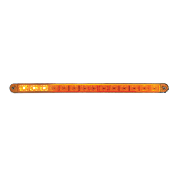 14 LED 12" Sequential Light Bar With Bezel - Amber LED/Amber Lens - View 1