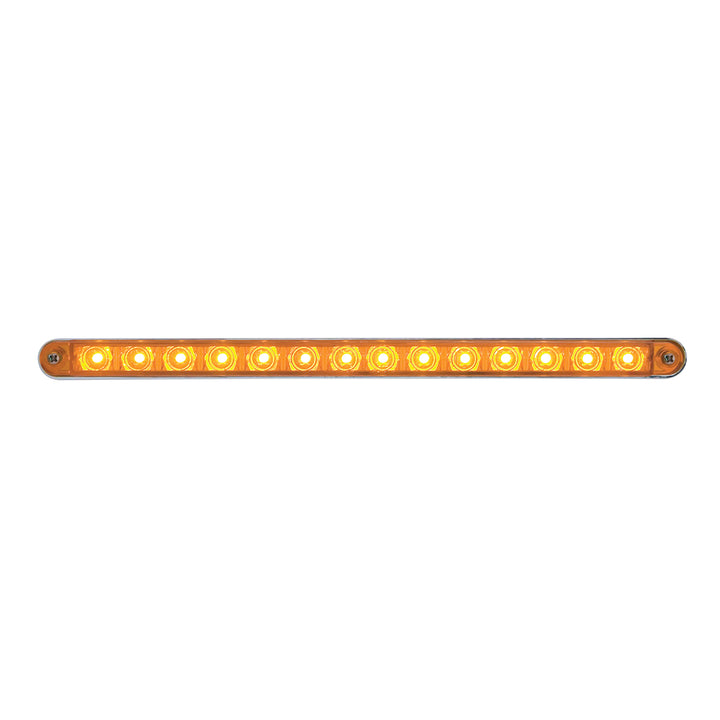 14 LED 12" Sequential Light Bar With Bezel - Amber LED/Amber Lens - View 4