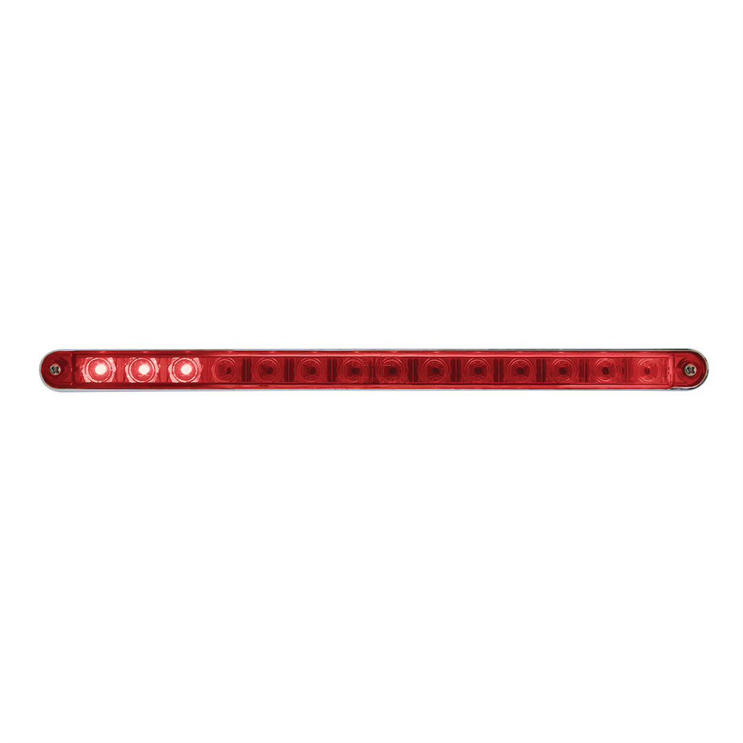 14 LED 12" Sequential Light Bar With Bezel - Red LED/Red Lens - View 1