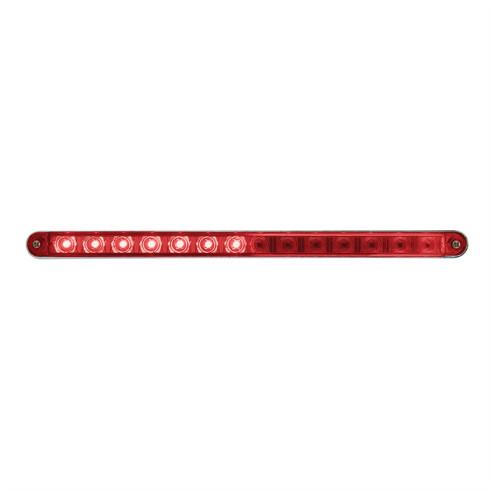 14 LED 12" Sequential Light Bar With Bezel - Red LED/Red Lens - View 2