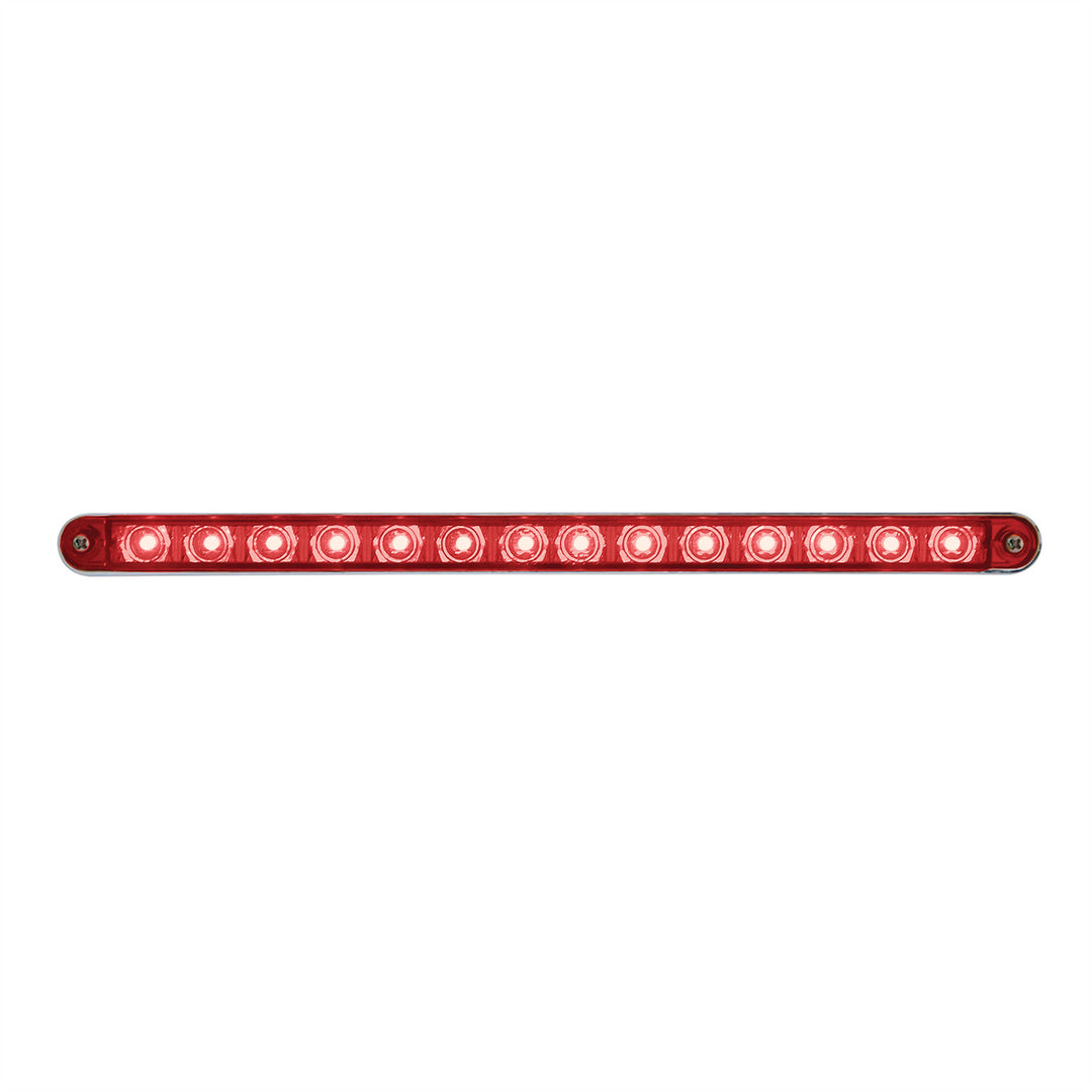 14 LED 12" Sequential Light Bar With Bezel - Red LED/Red Lens - View 4