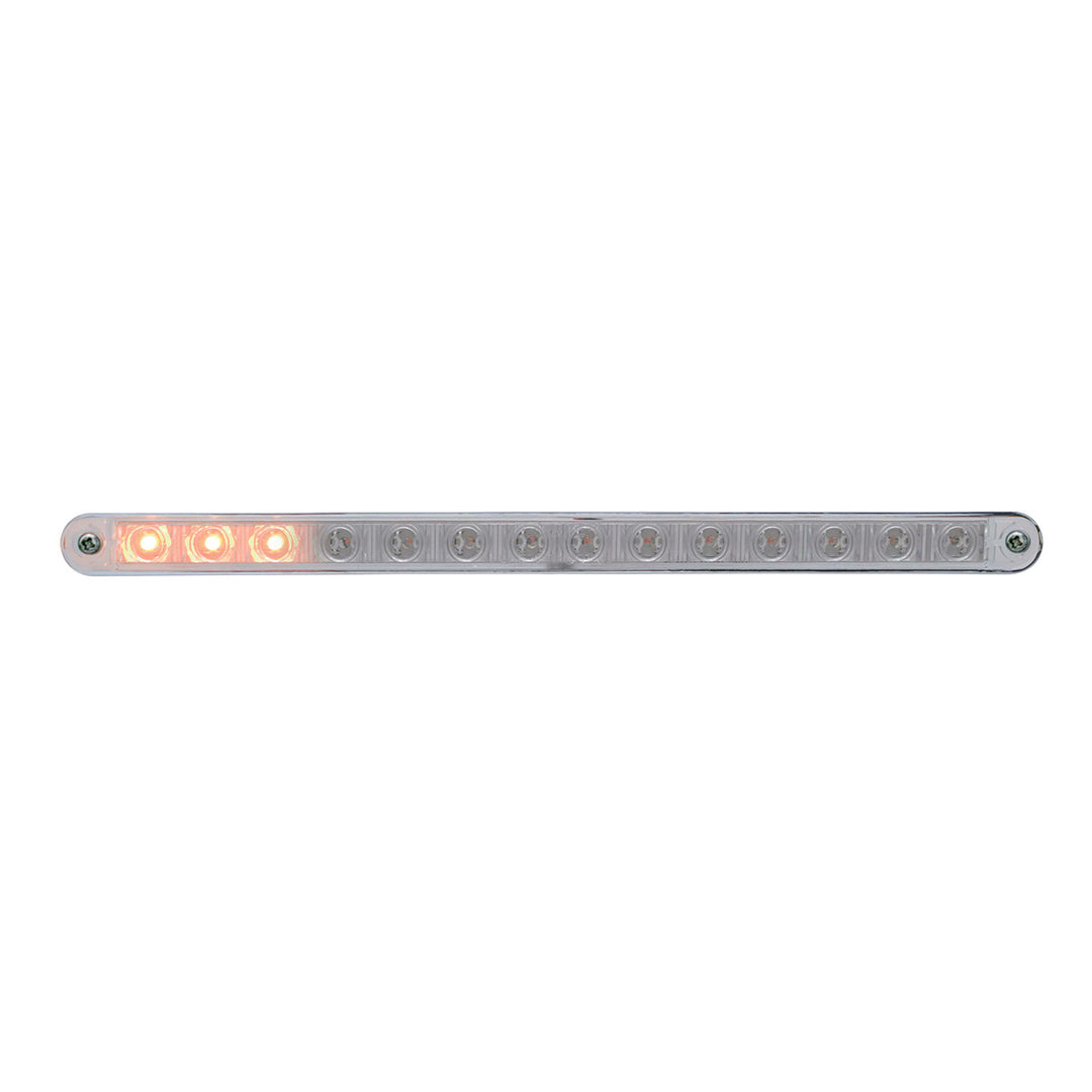14 LED 12" Sequential Light Bar With Bezel - Amber LED/Clear Lens - View 1