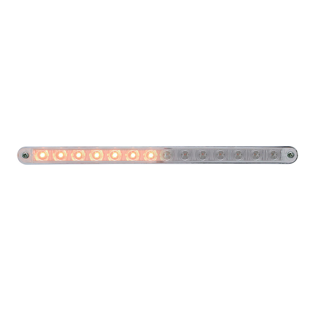 14 LED 12" Sequential Light Bar With Bezel - Amber LED/Clear Lens - View 2