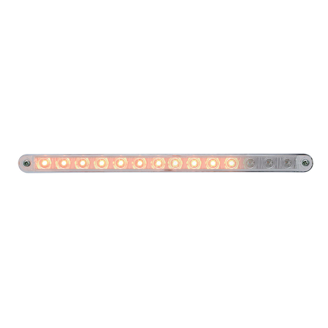14 LED 12" Sequential Light Bar With Bezel - Amber LED/Clear Lens - View 3