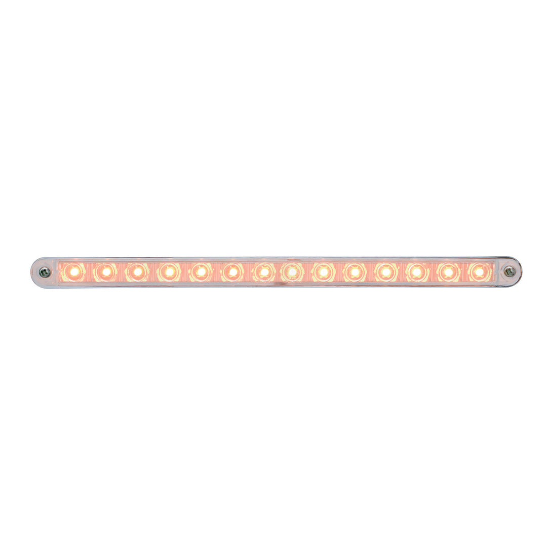14 LED 12" Sequential Light Bar With Bezel - Amber LED/Clear Lens - View 4