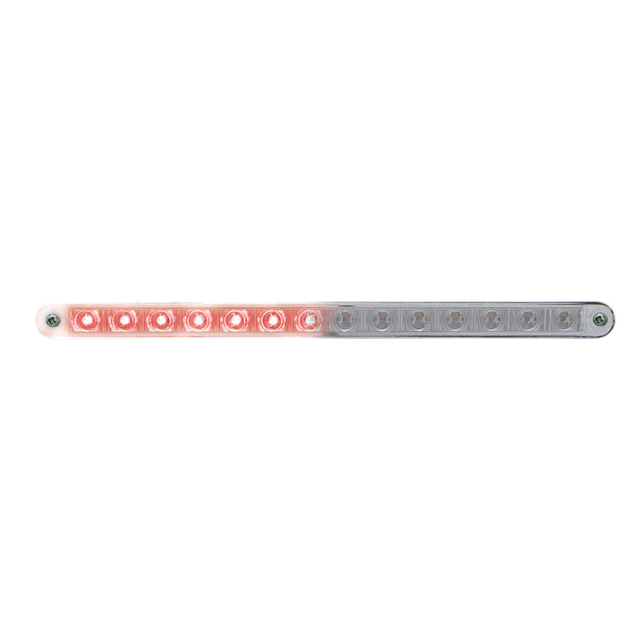 14 LED 12" Sequential Light Bar With Bezel - Red LED/Clear Lens - View 2