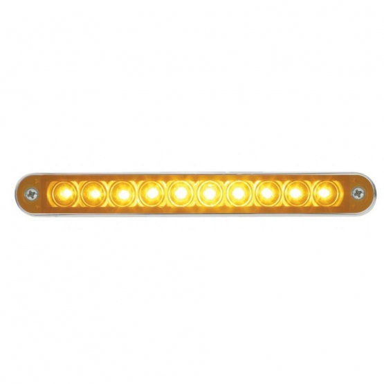 10 LED 6-1/2" Turn Signal Light Bar With Bezel - Amber LED/Amber Lens - View 1