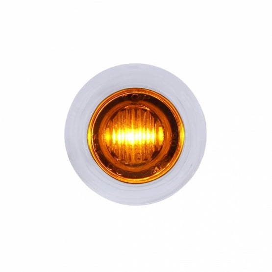 3 LED Dual Function 3/4" Mini Light With Bezel (Clearance/Marker) - Amber LED/Amber Lens - View 1
