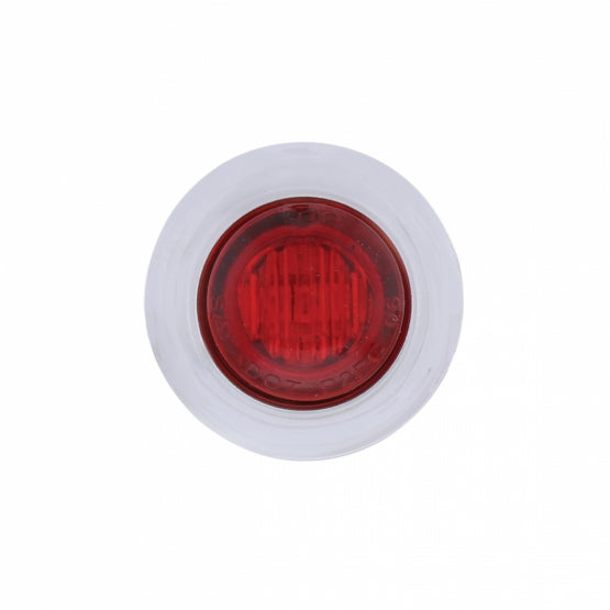 3 LED Dual Function 3/4" Mini Light With Bezel (Clearance/Marker) - Red LED/Red Lens - View 2