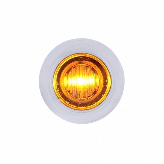 3 LED Dual Function 3/4" Mini Light With Bezel (Clearance/Marker) - Amber LED/Clear Lens - View 1