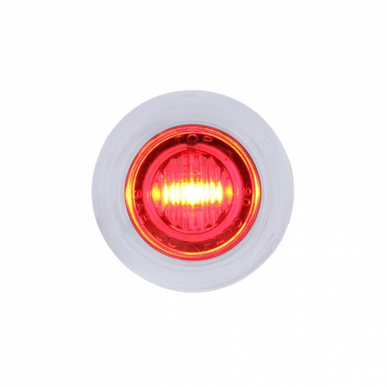 3 LED Dual Function 3/4" Mini Light With Bezel (Clearance/Marker) - Red LED/Clear Lens - View 1