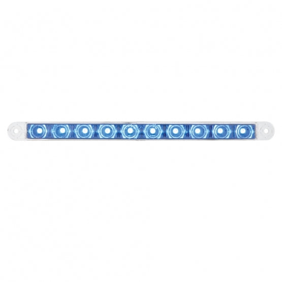 10 LED 9" Dual Function Light Bar - Blue LED/Clear Lens - View 1