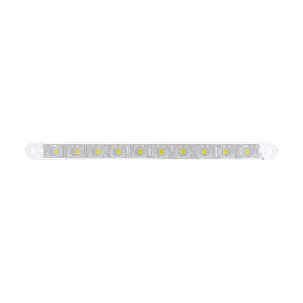10 LED 9" Dual Function Light Bar - White LED/Clear Lens - View 2