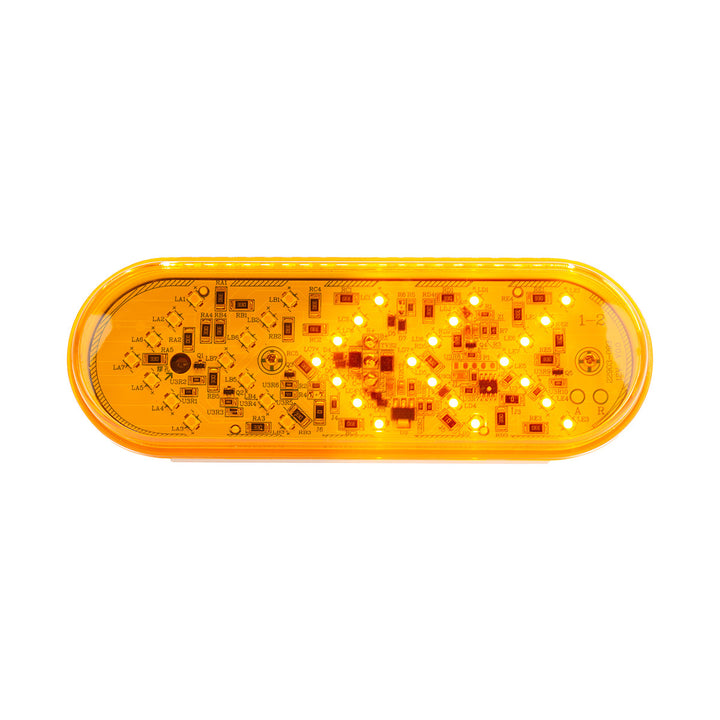 35 LED 6" Oval Sequential Turn Signal Light - Amber LED/Amber Lens - View 6