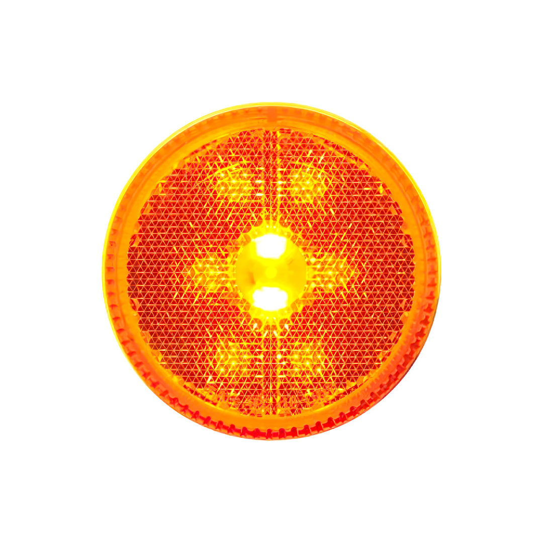 8 LED 2.5" Round Reflectorize Light (Clearance/Marker) - Amber LED/Amber Lens (Bulk) - View 1