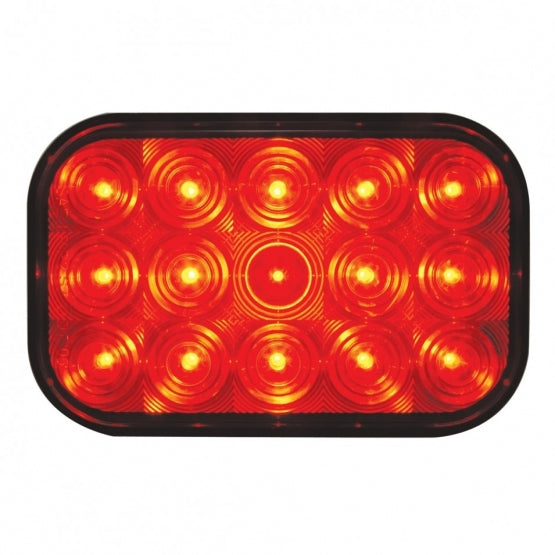 15 LED Rectangular Light (Stop, Turn &amp; Tail) - Red LED/Red Lens - View 1