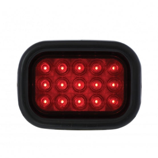 15 LED Rectangular Light Kit (Stop, Turn &amp; Tail) - Red LED/Red Lens - View 1