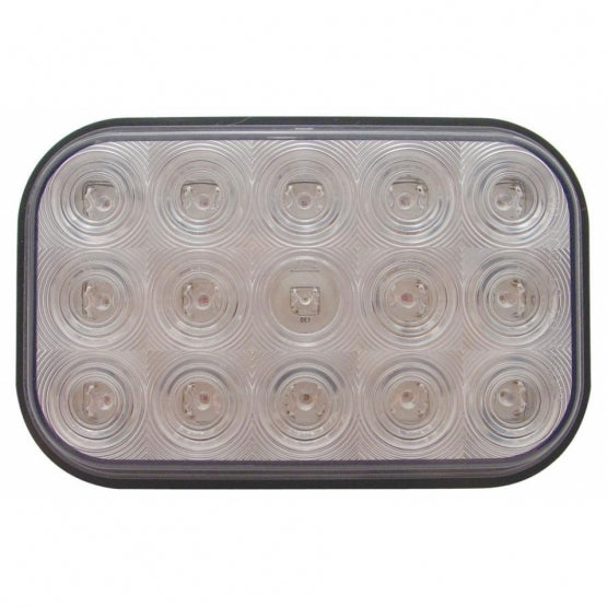 15 LED Rectangular Light (Stop, Turn &amp; Tail) - Red LED/Clear Lens - View 1