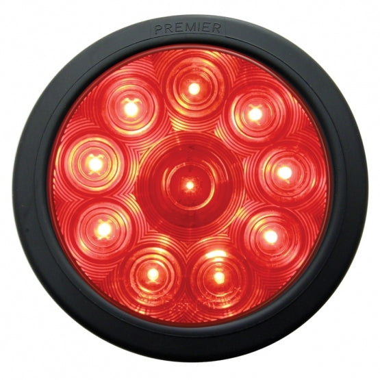 10 LED 4" Round Light Kit (Stop, Turn &amp; Tail) - Red LED/Red Lens - View 1