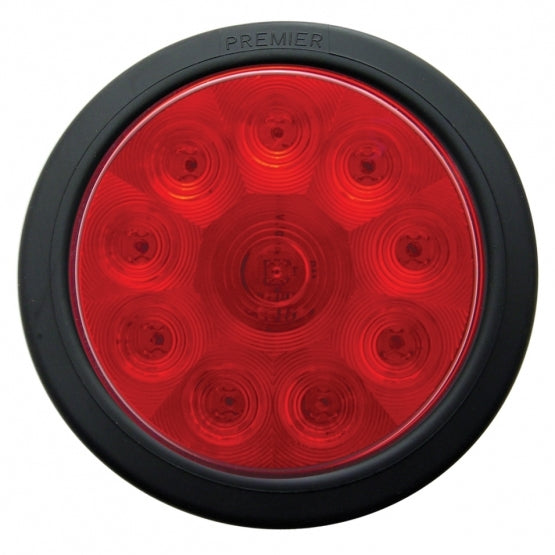 10 LED 4" Round Light Kit (Stop, Turn &amp; Tail) - Red LED/Red Lens - View 2