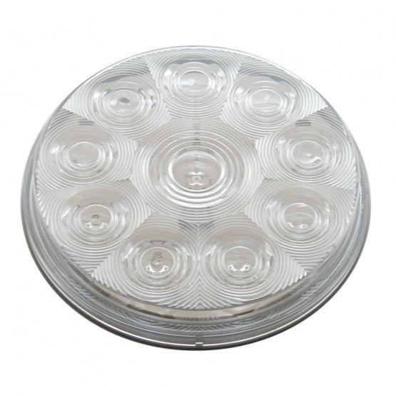 10 LED 4" Round Light (Stop, Turn &amp; Tail) - Red LED/Clear Lens - View 2
