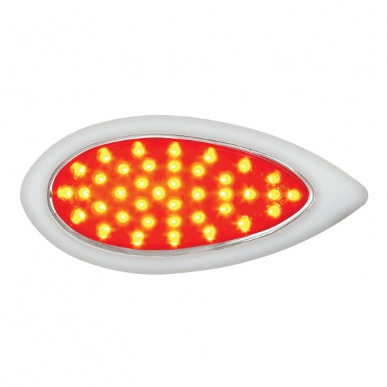 39 LED "Teardrop" Light With Plastic Bezel (Stop, Turn &amp; Tail) - Red LED/Red Lens - View 1