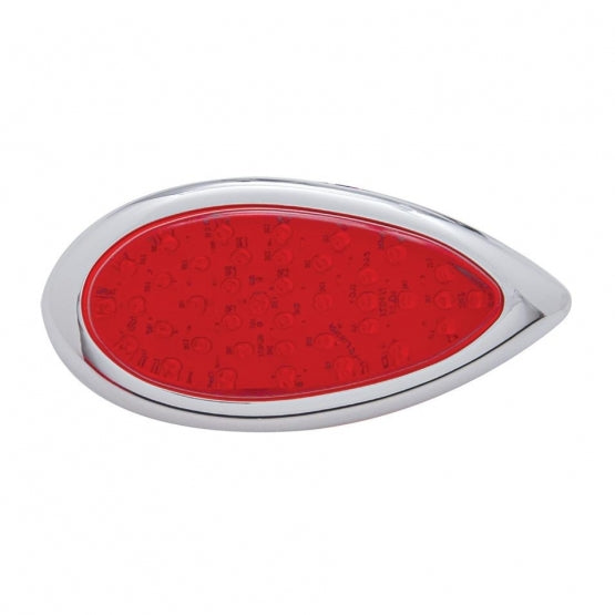 39 LED "Teardrop" Light With Plastic Bezel (Stop, Turn & Tail) - Red LED/Red Lens - View 2