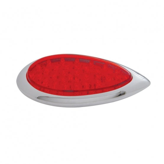 39 LED "Teardrop" Light With Plastic Bezel (Stop, Turn &amp; Tail) - Red LED/Red Lens - View 3