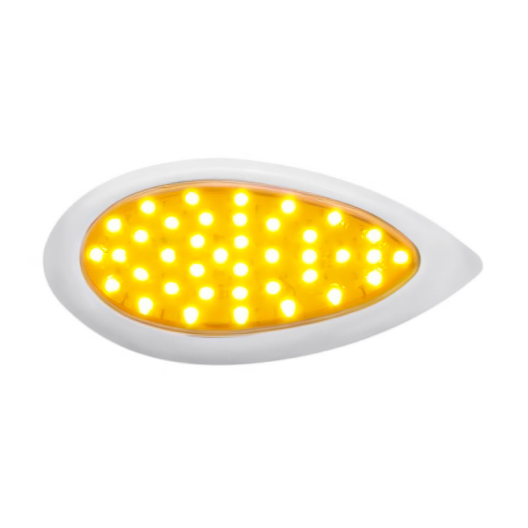 39 LED "Teardrop" Turn Signal Light With Bezel - Amber LED/Amber Lens - View 1