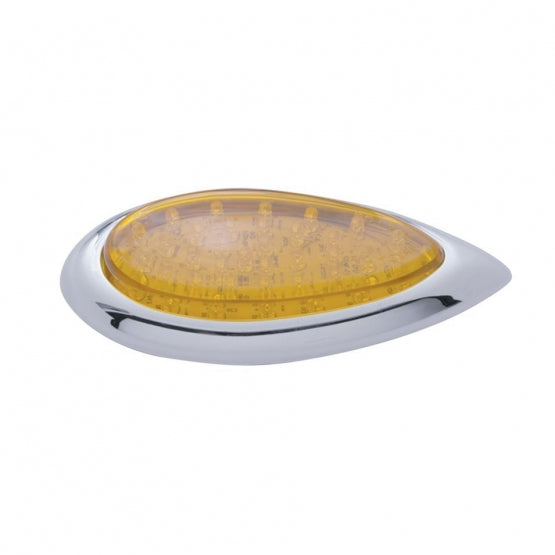 39 LED "Teardrop" Turn Signal Light With Bezel - Amber LED/Amber Lens - View 3