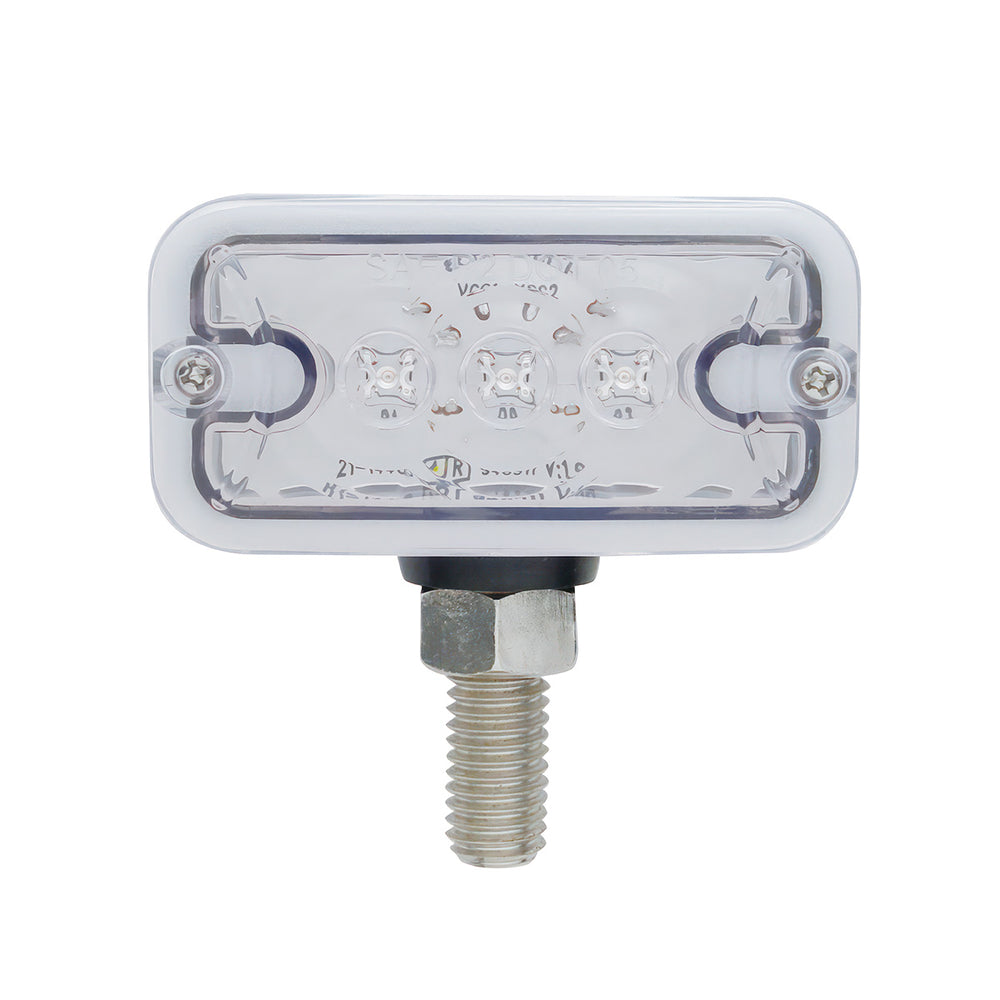 6 LED Double Face Light - T-Mount - Amber & Red LED/Clear Lens - View 2