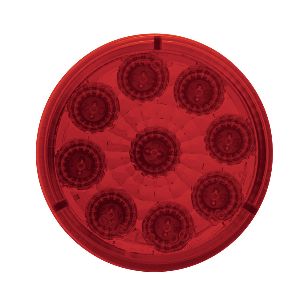 9 LED 2" Round Reflector Light (Clearance/Marker) - Red LED/Red Lens - View 2