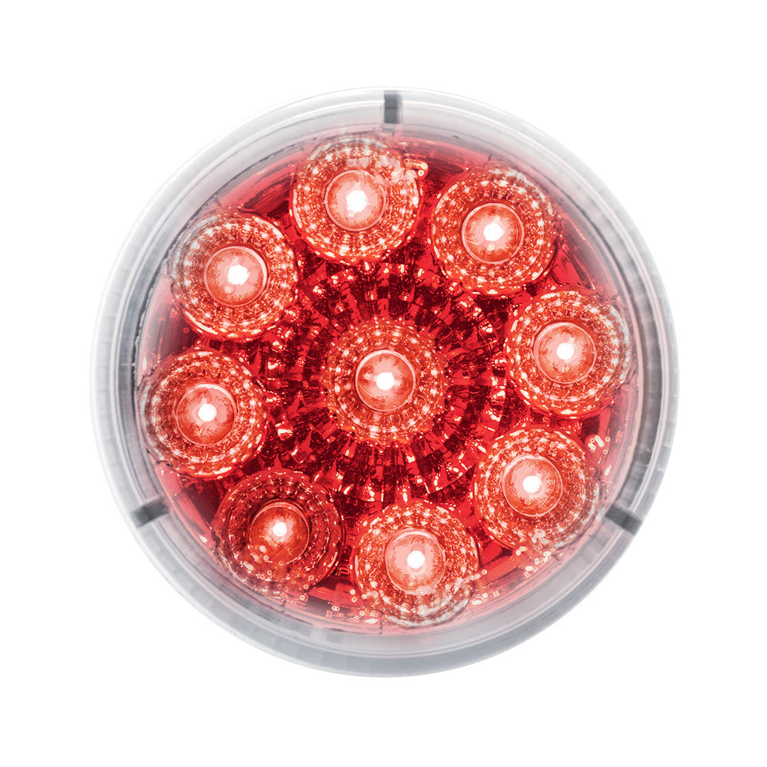 9 LED 2" Round Reflector Light (Clearance/Marker) - Red LED/Clear Lens - View 1