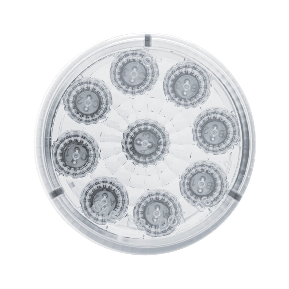 9 LED 2" Round Reflector Light (Clearance/Marker) - Red LED/Clear Lens - View 2