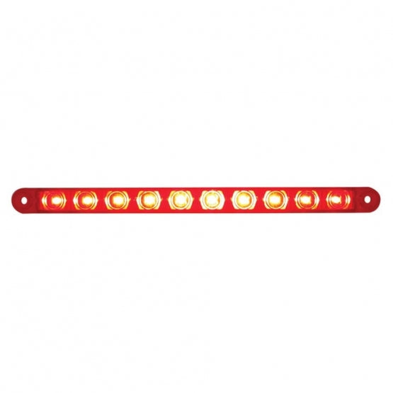 10 LED 9" Light Bar (Stop, Turn &amp; Tail) - Red LED/Red Lens - View 1