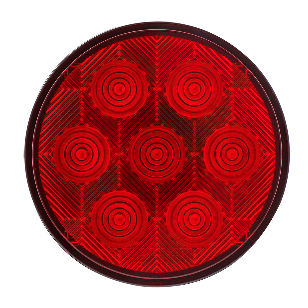 7 LED 4" Round Competition Series Light (Stop, Turn & Tail) - Red LED/Red Lens - View 2