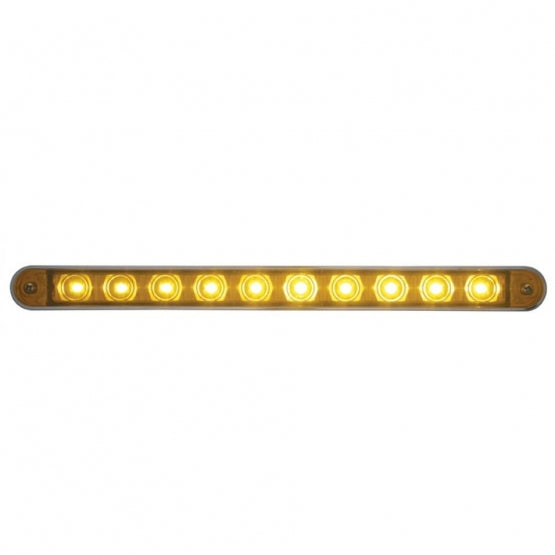 10 LED 9" Turn Signal Light Bar With Bezel - Amber LED/Amber Lens - View 1