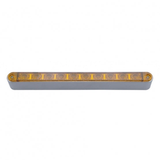 10 LED 9" Turn Signal Light Bar With Bezel - Amber LED/Amber Lens - View 2