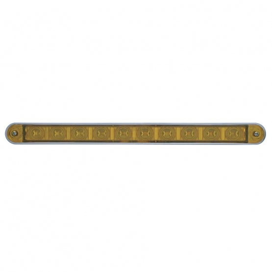 10 LED 9" Turn Signal Light Bar With Bezel - Amber LED/Amber Lens - View 3