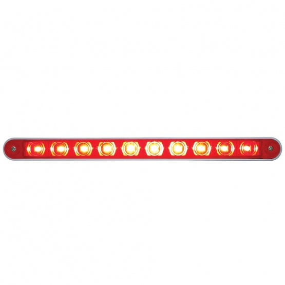 10 LED 9" Light Bar With Bezel (Stop, Turn &amp; Tail) - Red LED/Red Lens - View 1