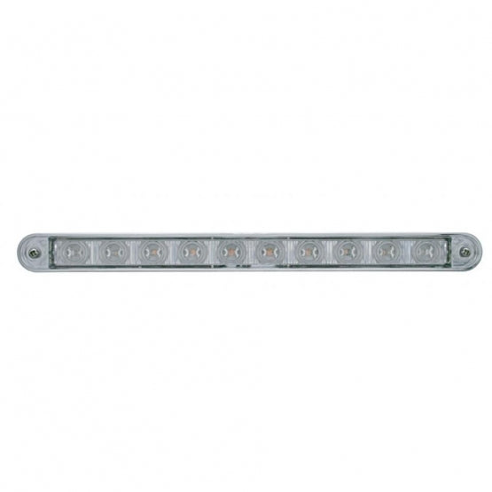10 LED 9" Turn Signal Light Bar With Bezel - Amber LED/Clear Lens - View 1
