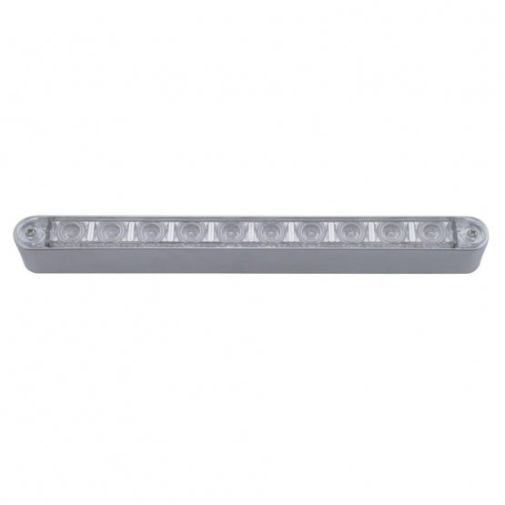 10 LED 9" Turn Signal Light Bar With Bezel - Amber LED/Clear Lens - View 2